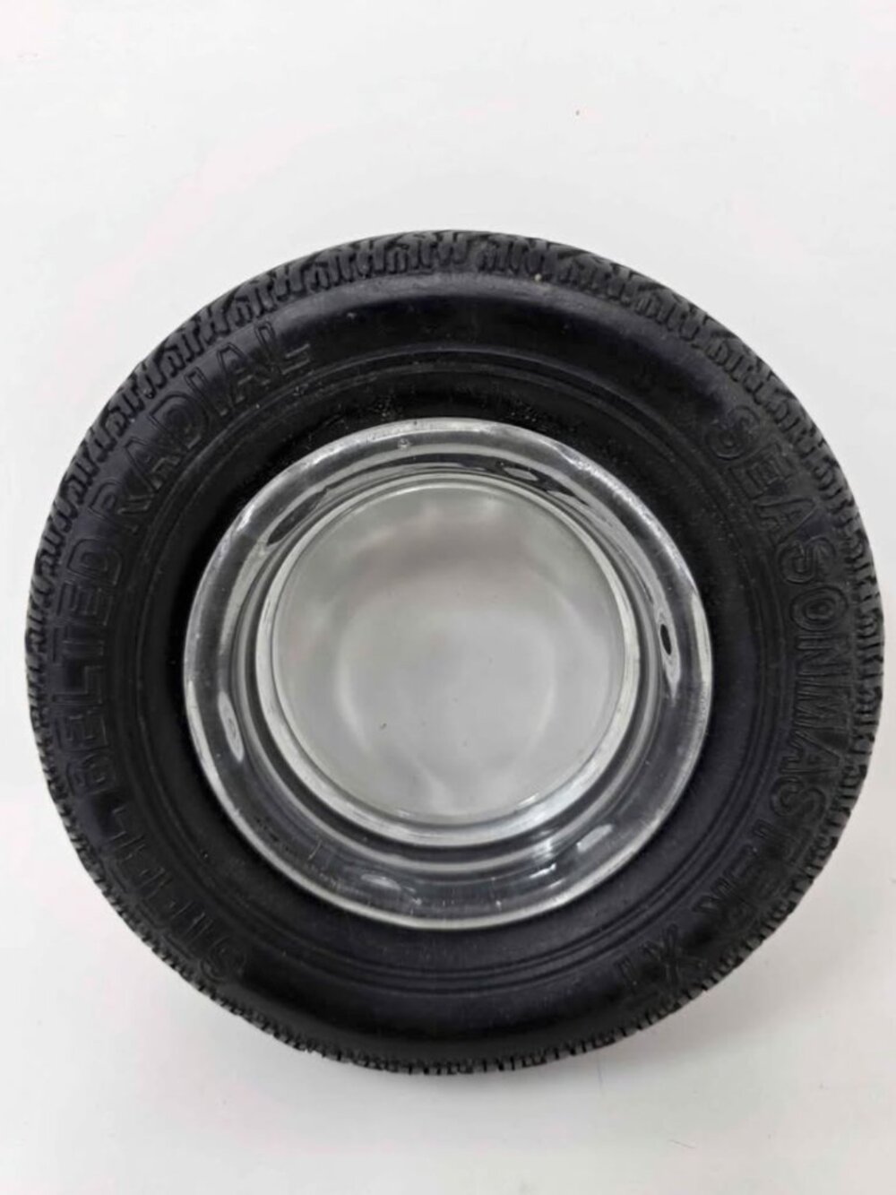 Vintage 1980s (Canadian Tire) Seasonmaster XT Promo Tire Ashtray - Real Rubber